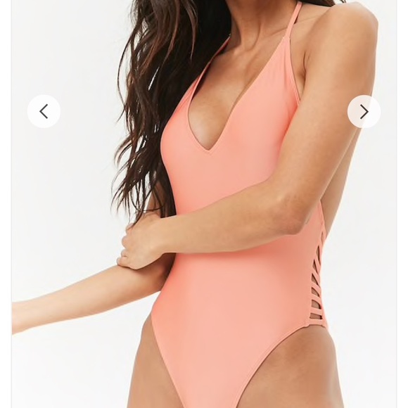 Forever 21 Swim Forever 2 Halter Ladder Cutout Onepiece Swimsuit Poshmark